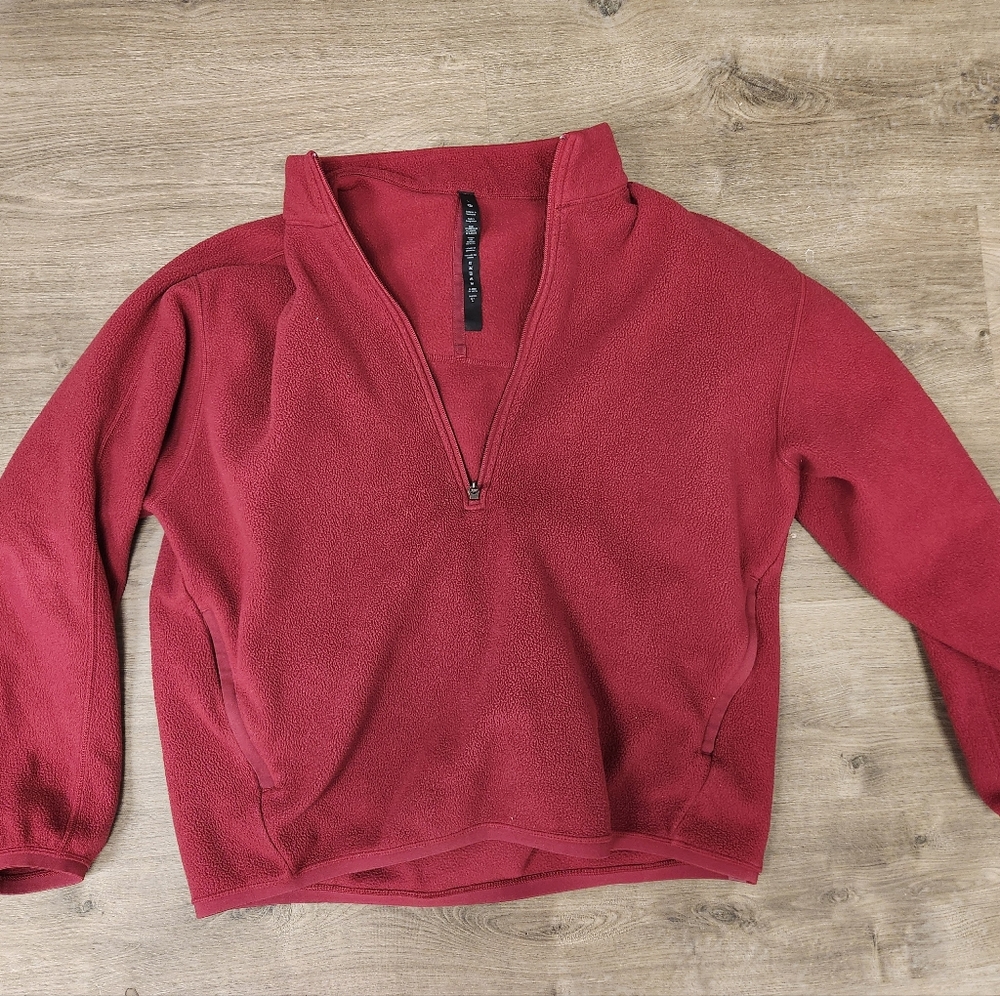 Lululemon Mens Quarter Zip Fleece Sweater Pomegranate Large